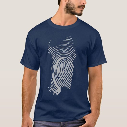 vingerafdruk van het eiland Sardinië T-shirt (Voorkant)
