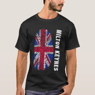 Vingerafdruk van Union Jack Milton Keynes T-shirt