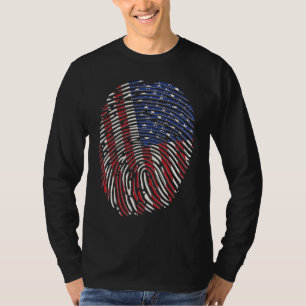 Vingerafdruk VS-vlag voor mannen en vrouwen T-shirt