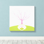 Vingerafdrukstructuur Baby shower Guestbook Pea Po Canvas Afdruk (Insitu (Houten vloer))