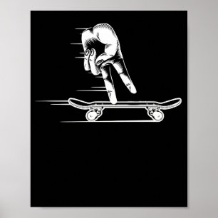 Vingerbordskateboard Poster