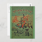 Vingerd Siecle Retro Steampunk Briefkaart (Voorkant / Achterkant)