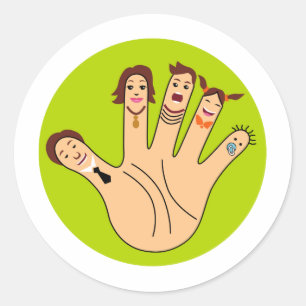 Vingerfamilie Ronde Sticker