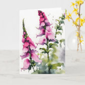 Vingerhoedskruid - Waterverf bloemen Kaart (Gele Bloem)