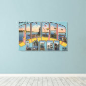 Vingermeren, New York - grote lettertjes Canvas Afdruk (Insitu (Houten vloer))