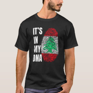 Vingerprint DNA Biometrie Libanese vlag Libanon T-shirt