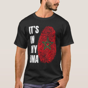 Vingerprint DNA Biometrie Marokkaanse vlag Marokko T-shirt