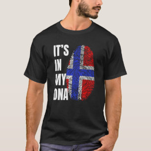 Vingerprint-DNA Biometrie Noorse vlag T-shirt