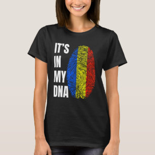 Vingerprint DNA Biometrie Roemeense vlag Roemenië T-shirt