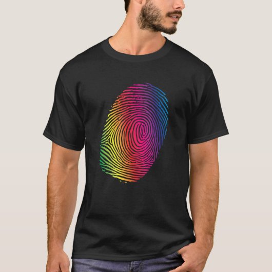 Vingerprint Pride Lgbtq Rainbow Transgender Bisexu T-shirt (Voorkant)