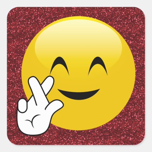 Vingers gekruiste rode glitter Stickers (Voorkant)