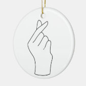 vingers hart liefde keramisch ornament (Links)