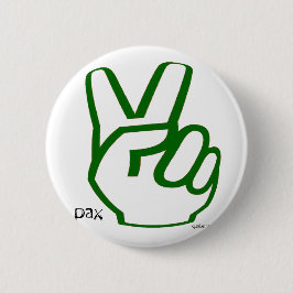 Vingers voor de vrede - groen ronde button 5,7 cm