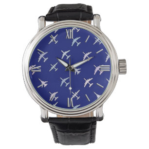 Vingervliegtuigen, op blauw van de marine horloge