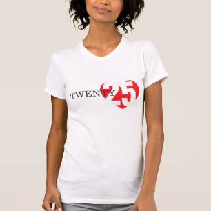 Vingt 14 amour coeur rouge 2014 dames t-shirt