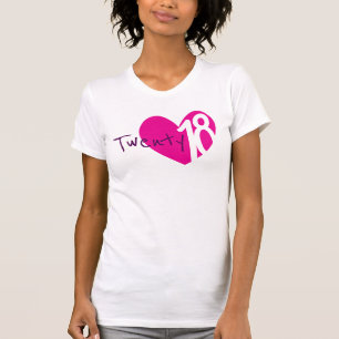 Vingt-18 amour coeur rose 2018 dames t-shirt