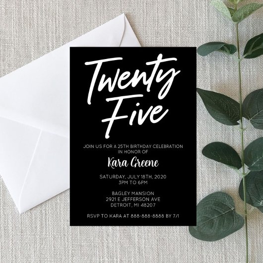 Vingt-cinq Invitation du 25e anniversaire