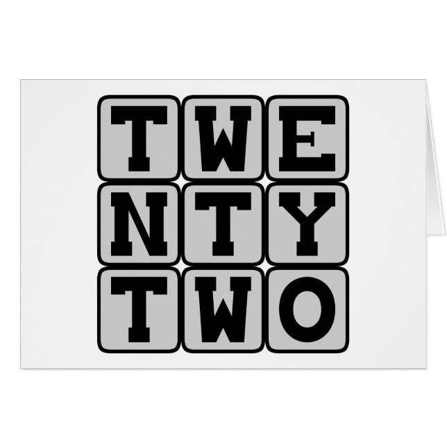 Vingt-deux, numéro 22 (Devant horizontal)