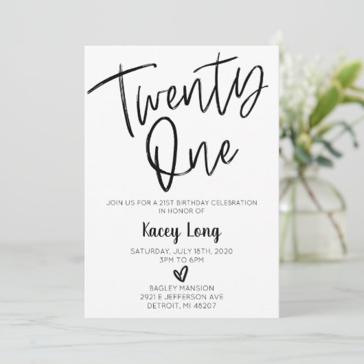 Vingt et un 21e anniversaire Invitation (Debout devant)