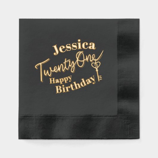 Vingt et une clé 21e fête d'anniversaire or noir (Recto)
