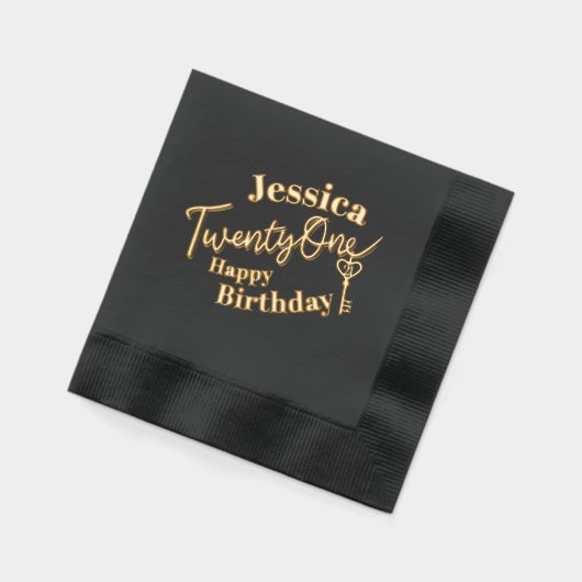 Vingt et une clé 21e fête d'anniversaire or noir (Gauche)