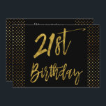 Vingt-et-unième Gold Foil Invitation Anniversaire<br><div class="desc">Vingt-et-unième Black et Faux Gold Foil Élégante Invitation d'anniversaire. La photo dans cette invitation peut être mise à jour ainsi que le nom,  la date et l'emplacement.</div>
