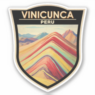Vinicunca Peru Reizen Kunst Vintage Sticker