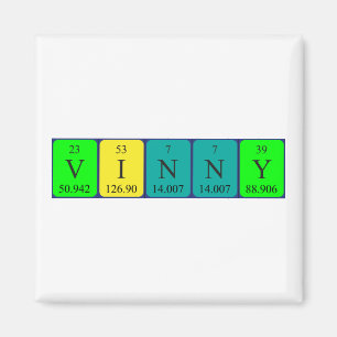 Vinny periodiek table name magnet magneet