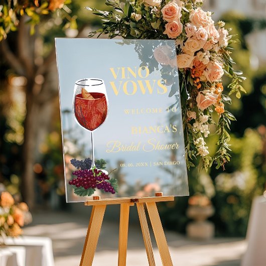 Vino avant la douche nuptiale Vows Panneau de bien