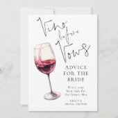 Vino Avant Vows Conseils Fête des mariées Carte de (Devant)