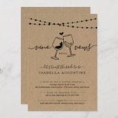 Vino Avant Vows Drôle Invitation De Douche Nuptial (Devant / Derrière)