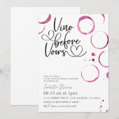 Vino Avant Vows Invitation De Douche Nuptiale (Devant / Derrière)
