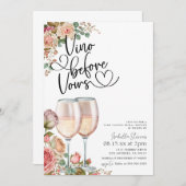 Vino Avant Vows Invitation De Douche Nuptiale (Devant / Derrière)