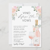 Vino Avant Vows Invitation Rose de douche nuptiale (Devant)