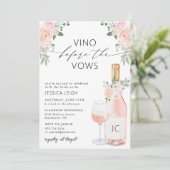 Vino Avant Vows Invitation Rose de douche nuptiale (Debout devant)