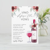 Vino Avant Vows Vine Bridal Showée Invitation (Debout devant)