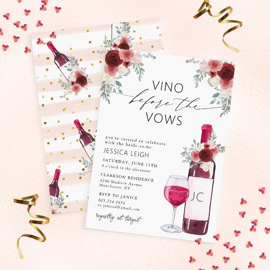 Vino Avant Vows Vine Bridal Showée Invitation