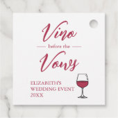 Vino Before The Vows Bruidsfeest/Bachelorette Bedankjes Labels (Achterkant)