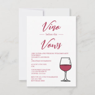 Vino Before The Vows Pre-huwelijks Welkom Feest Kaart