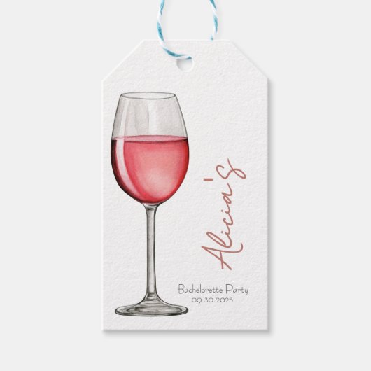 Vino Before Vows Bachelorette / Bruidsfeest Cadeaulabel (Voorkant)