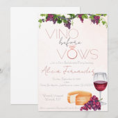 Vino Before Vows Bachelorette / Bruidsfeest Kaart (Voorkant / Achterkant)