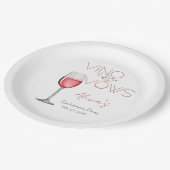 Vino Before Vows Bachelorette / Bruidsfeest Papieren Bordje (Gekanteld)