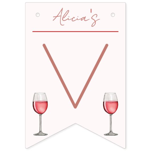 Vino Before Vows Bachelorette / Bruidsfeestje Vlaggetjes (Eerste vlag)