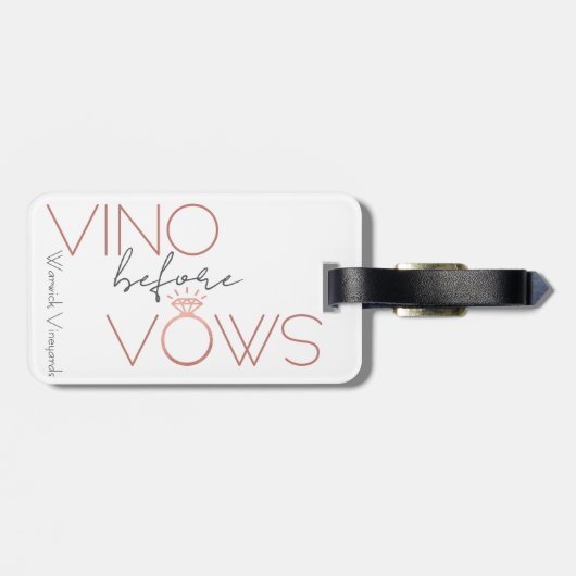 Vino Before Vows Bachelorette / Bruidsmeisjes Bagagelabel (Achterkant horizontaal)