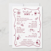 Vino Before Vows Bachelorette Route & Uitnodigen Kaart (Achterkant)