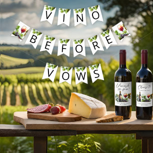Vino Before Vows Bruidsmeisjesfeest Vlaggetjes