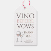 Vino Before Vows Doodle Wine Thanks Bridal Shower Cadeaulabel (Voorkant)