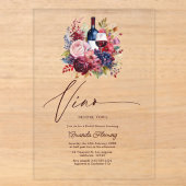 Vino Before Vows Floral Invitation de Fiançailles (Recto)