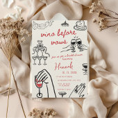 Vino Before Vows Hand getekend rood Vrijgezellenfe Kaart