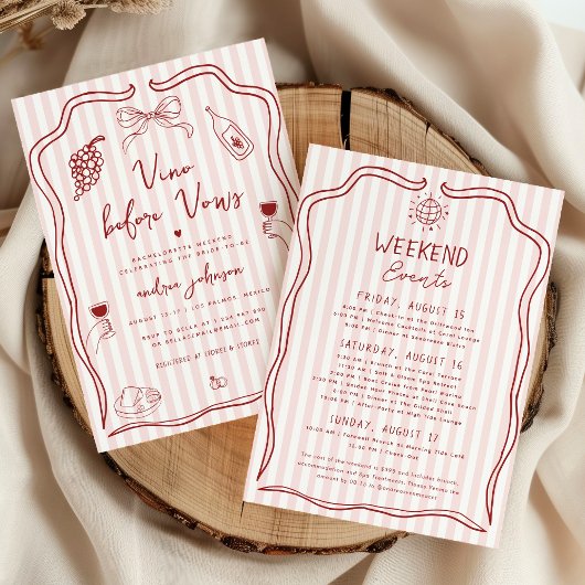 Vino Before Vows Invitation de week-end Enterremen